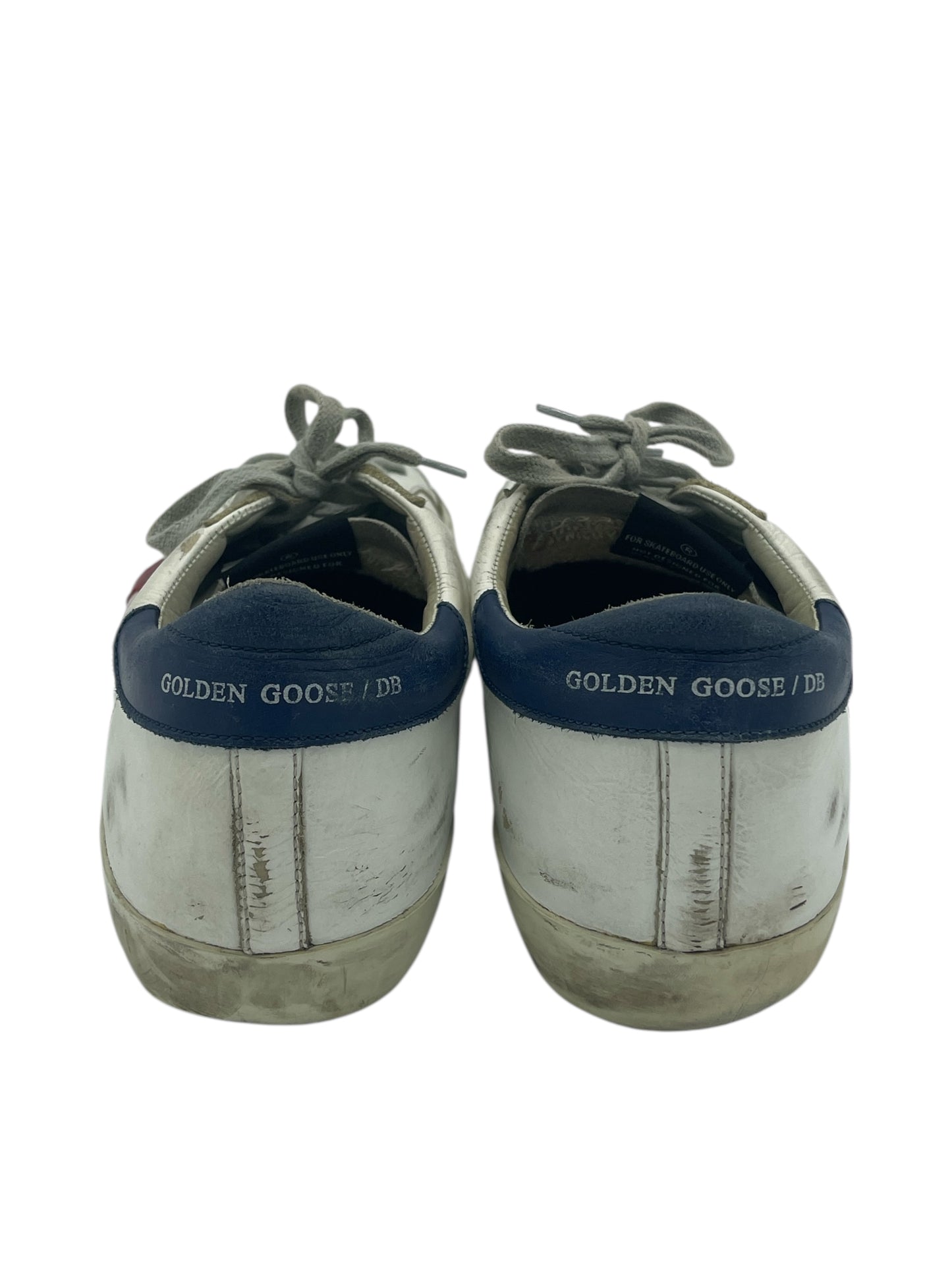 Golden Goose White & Red Leather Super-Star Sneakers 10 M / 11.5 W
