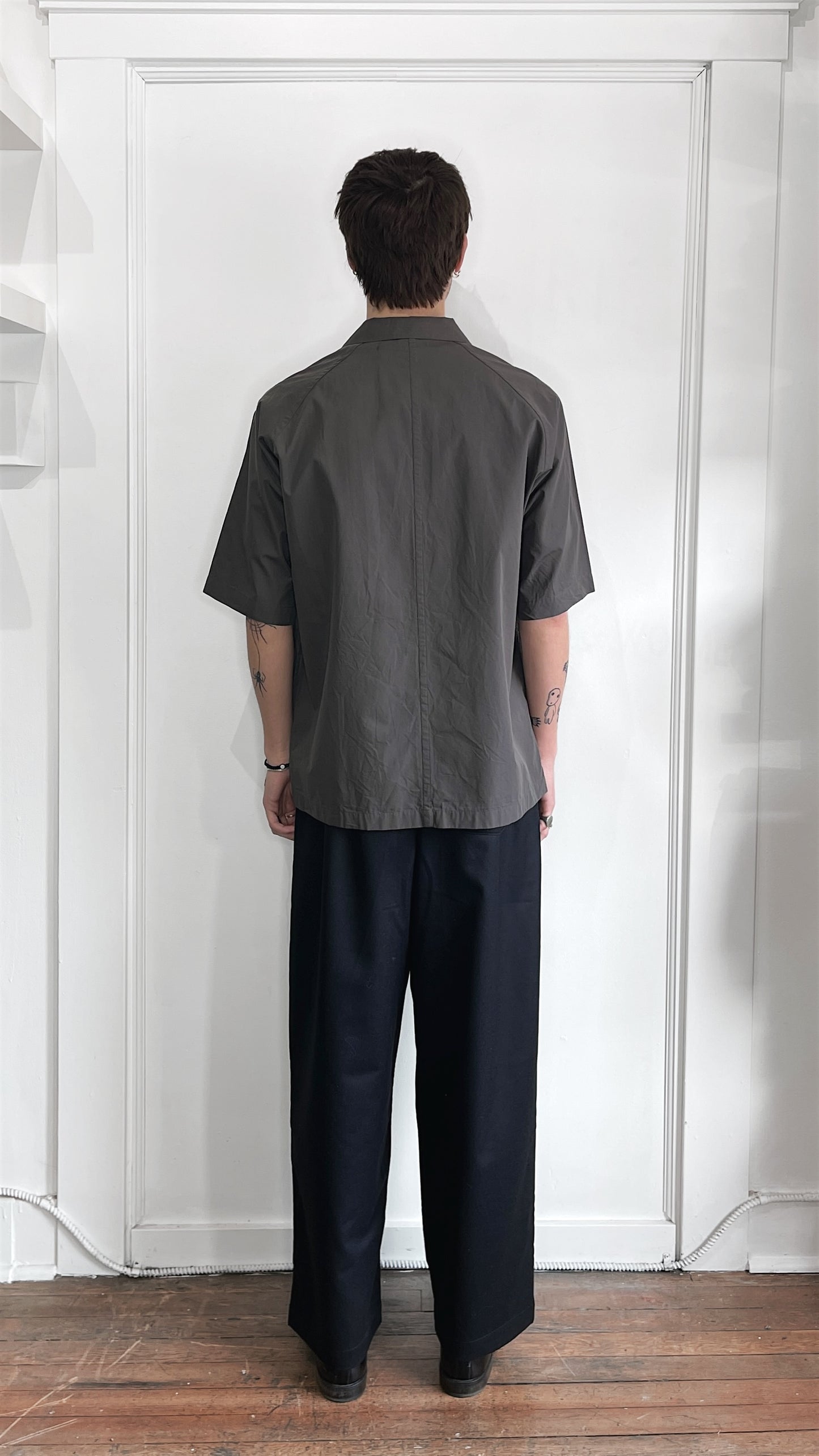 Uniqlo +J Dark Grey SS Oversized Camp Collar Shirt Large