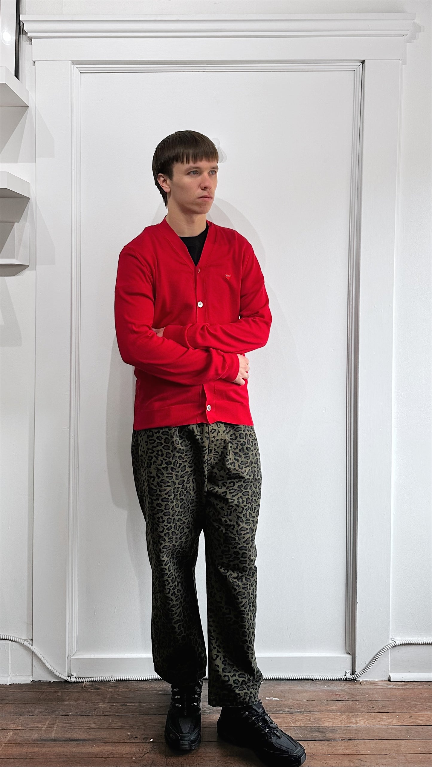 Stussy Green Leopard Print Beach Pants Medium