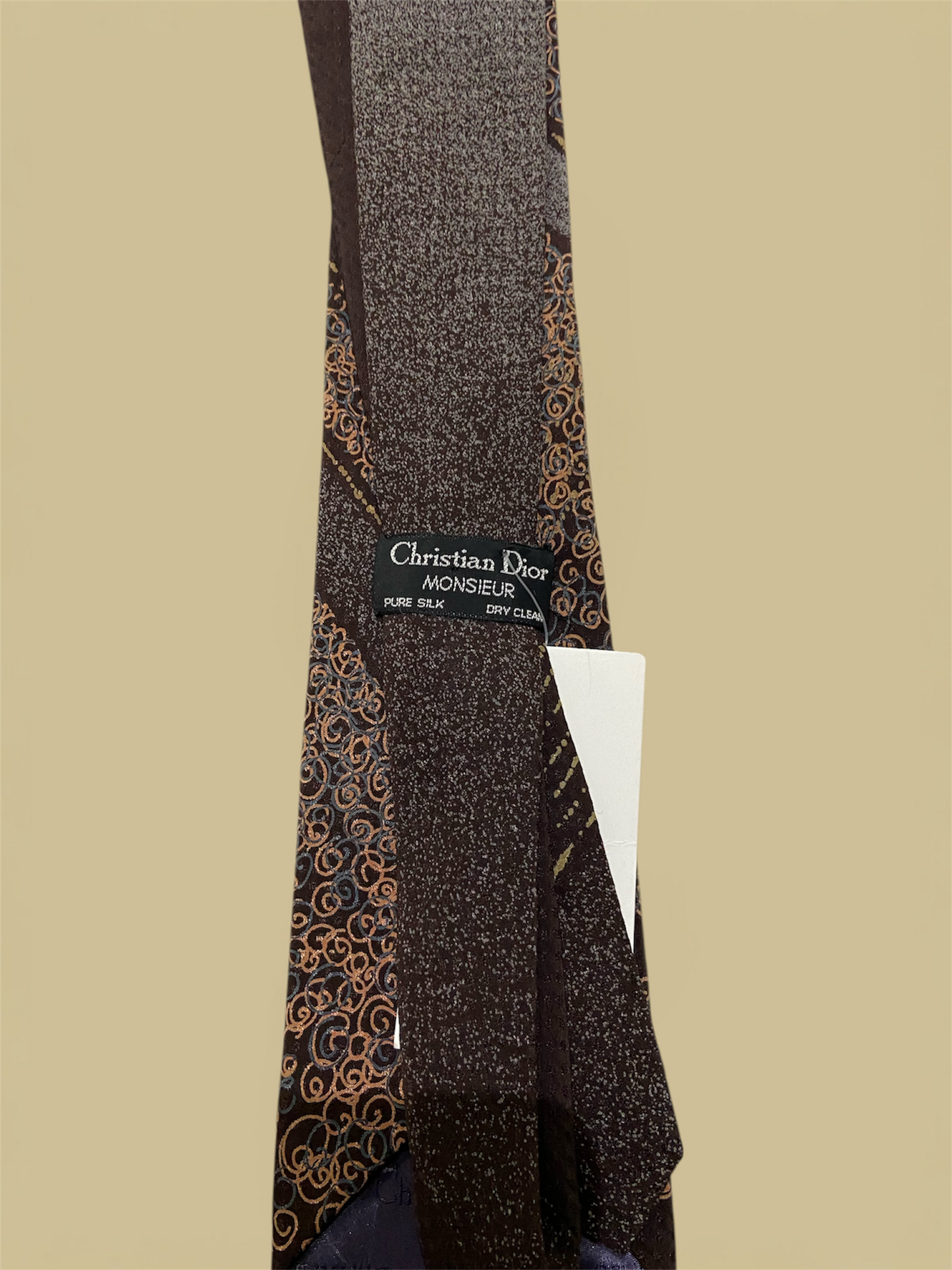 Christian Dior Brown Geo Printed Tie
