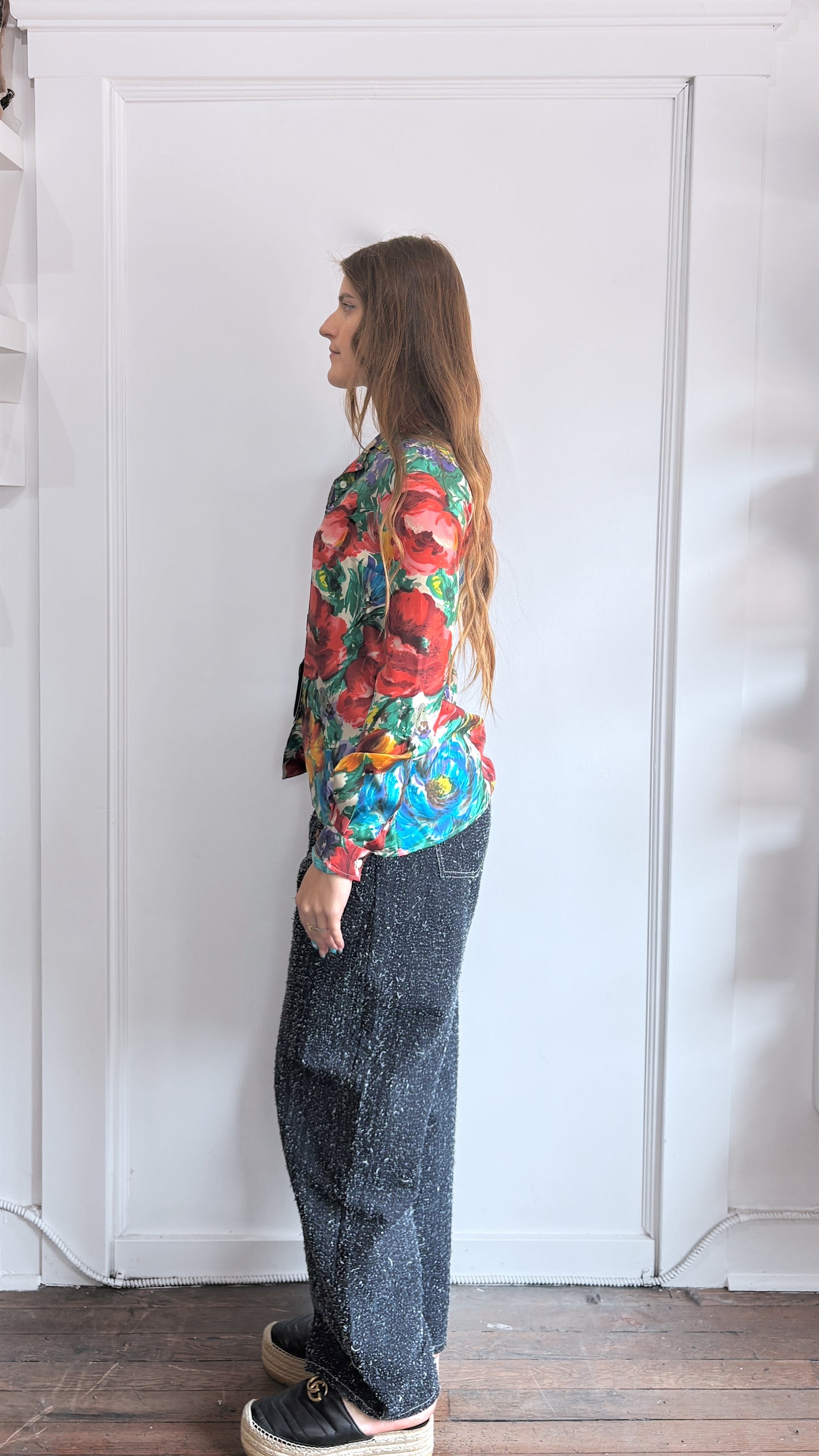 Dolce & Gabbana Multicolour Floral Camp Collar LS Shirt 40