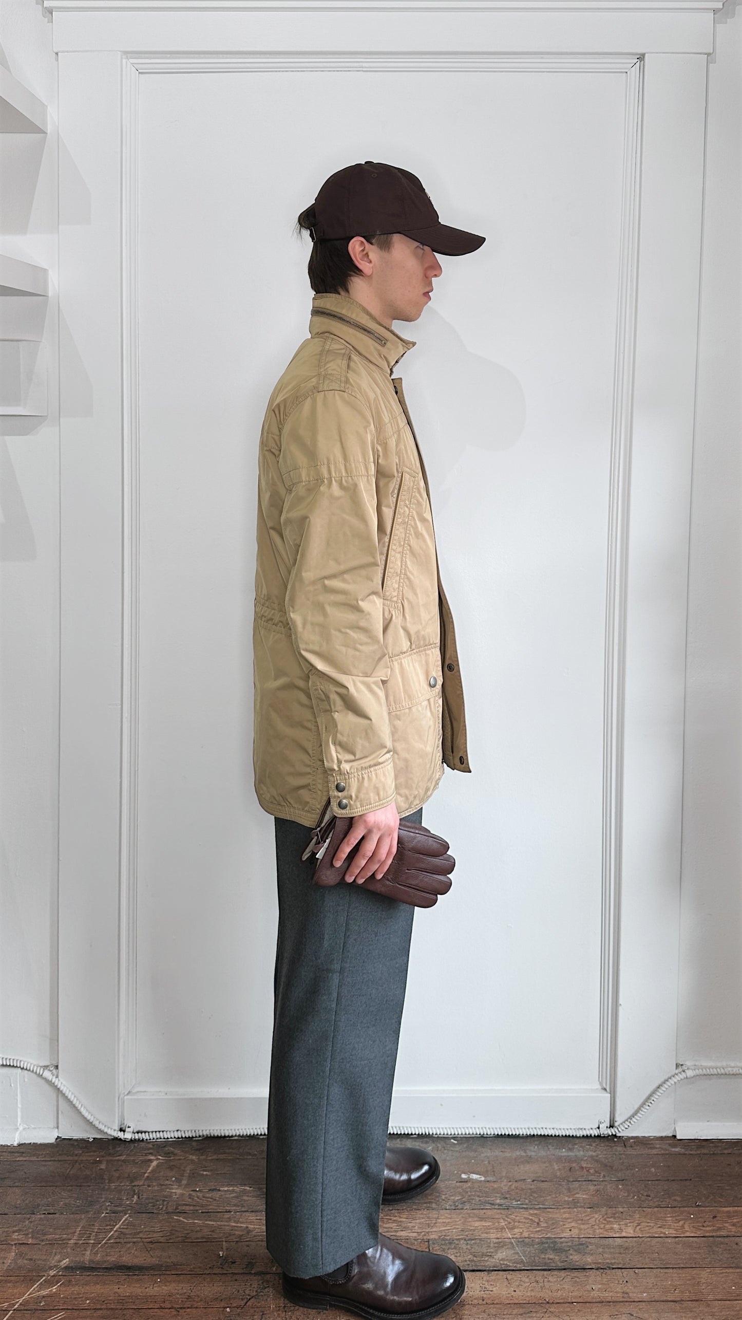 Coach Tan Hooded Raincoat Small