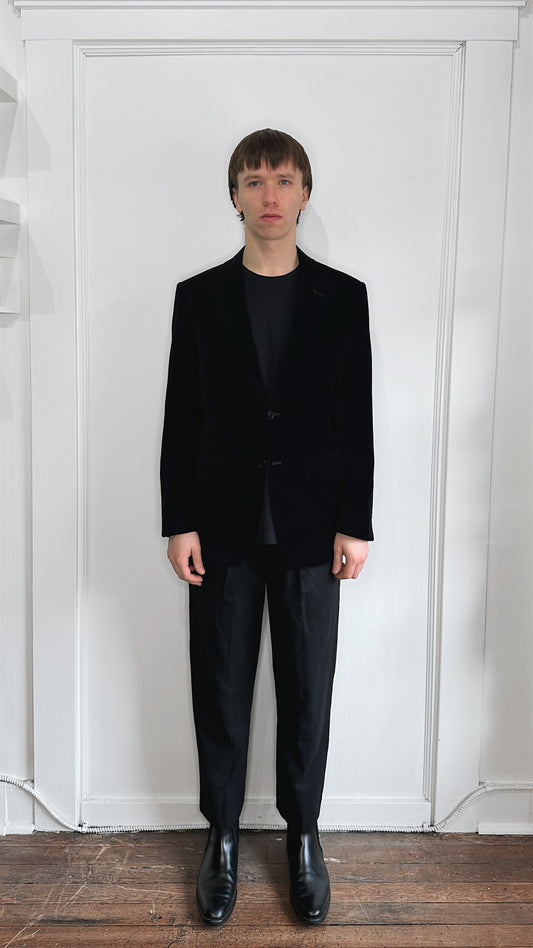 Canali Black Velvet Sport Coat 38