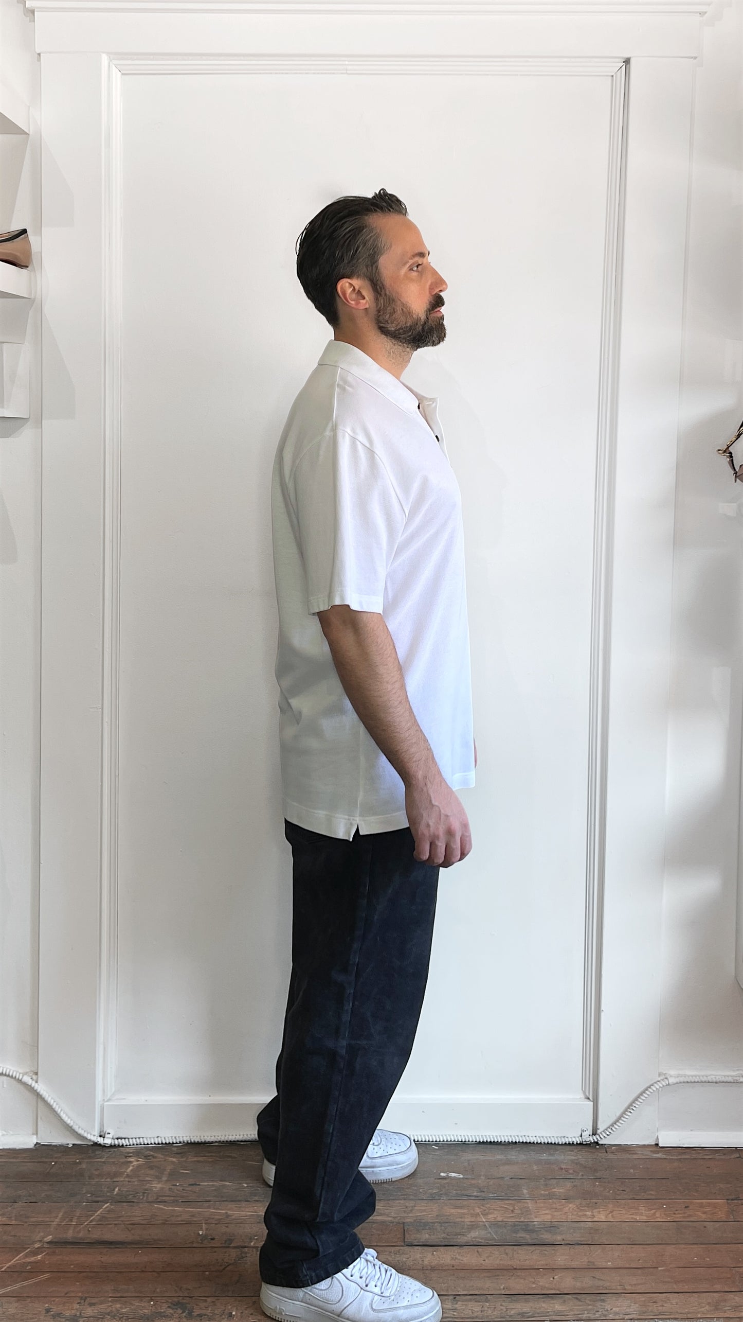 Acne Studios White Patch Chest Logo Polo Shirt XXL