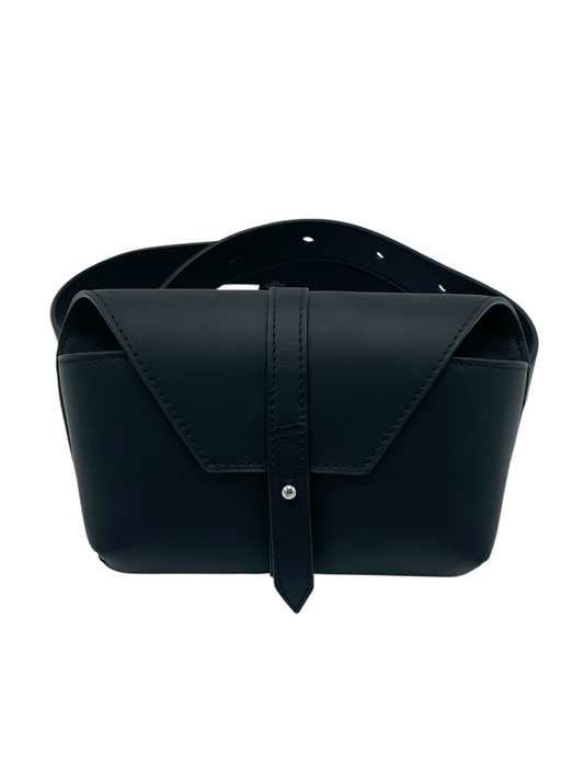 Want Les Essentiels Black Leather Small Waist Bag