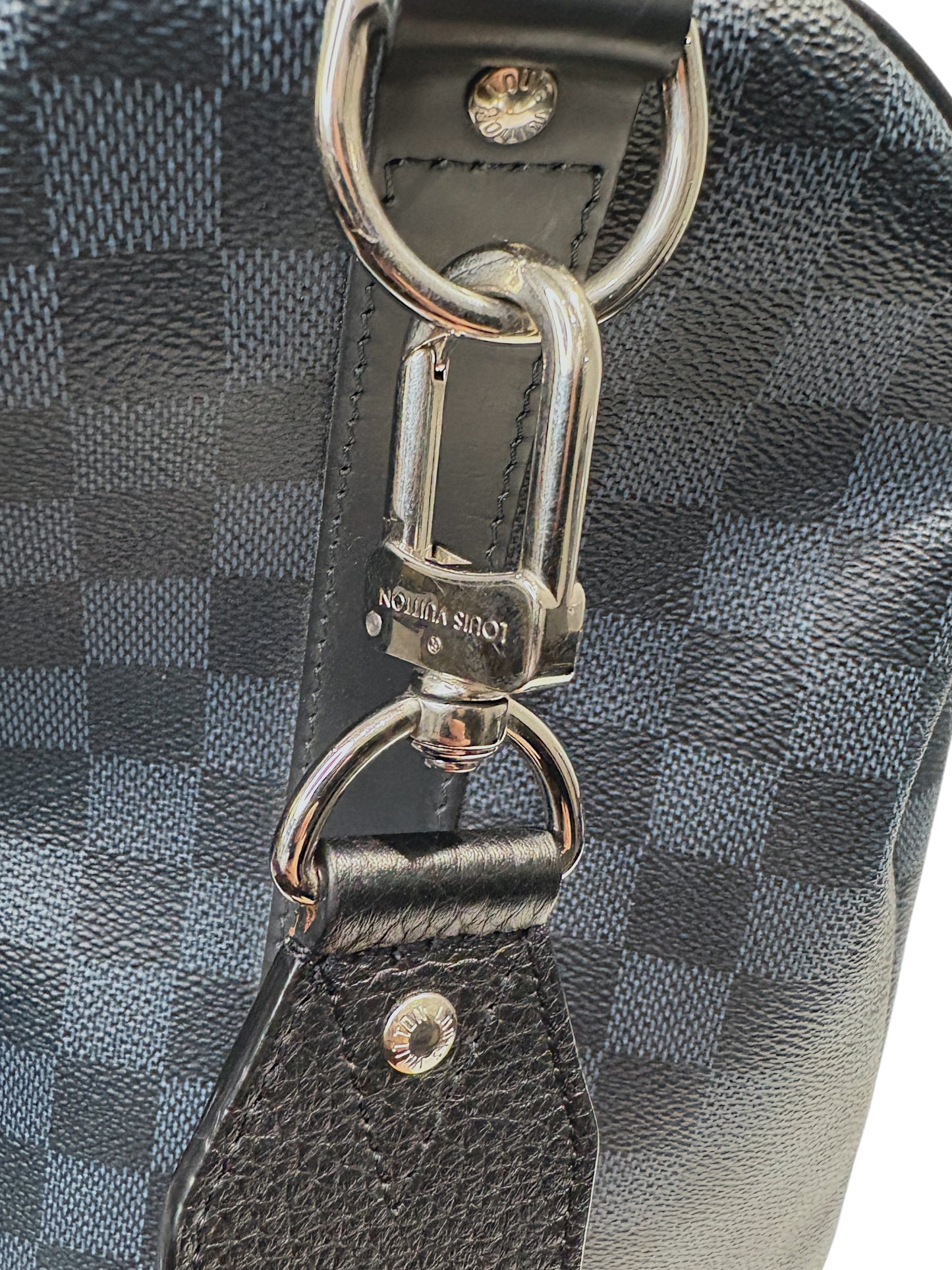 Louis Vuitton Navy & Black Coated Canvas Damier Keepall Bandoulière 55