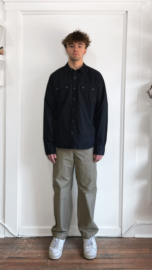 Freenote Cloth Black Cotton Twill Western Shirt Extra Large