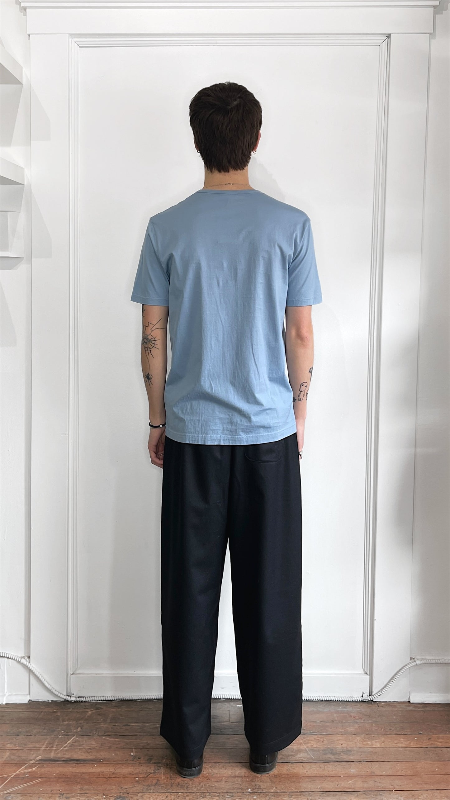 Sunspel Baby Blue Lightweight Cotton T-Shirt Large