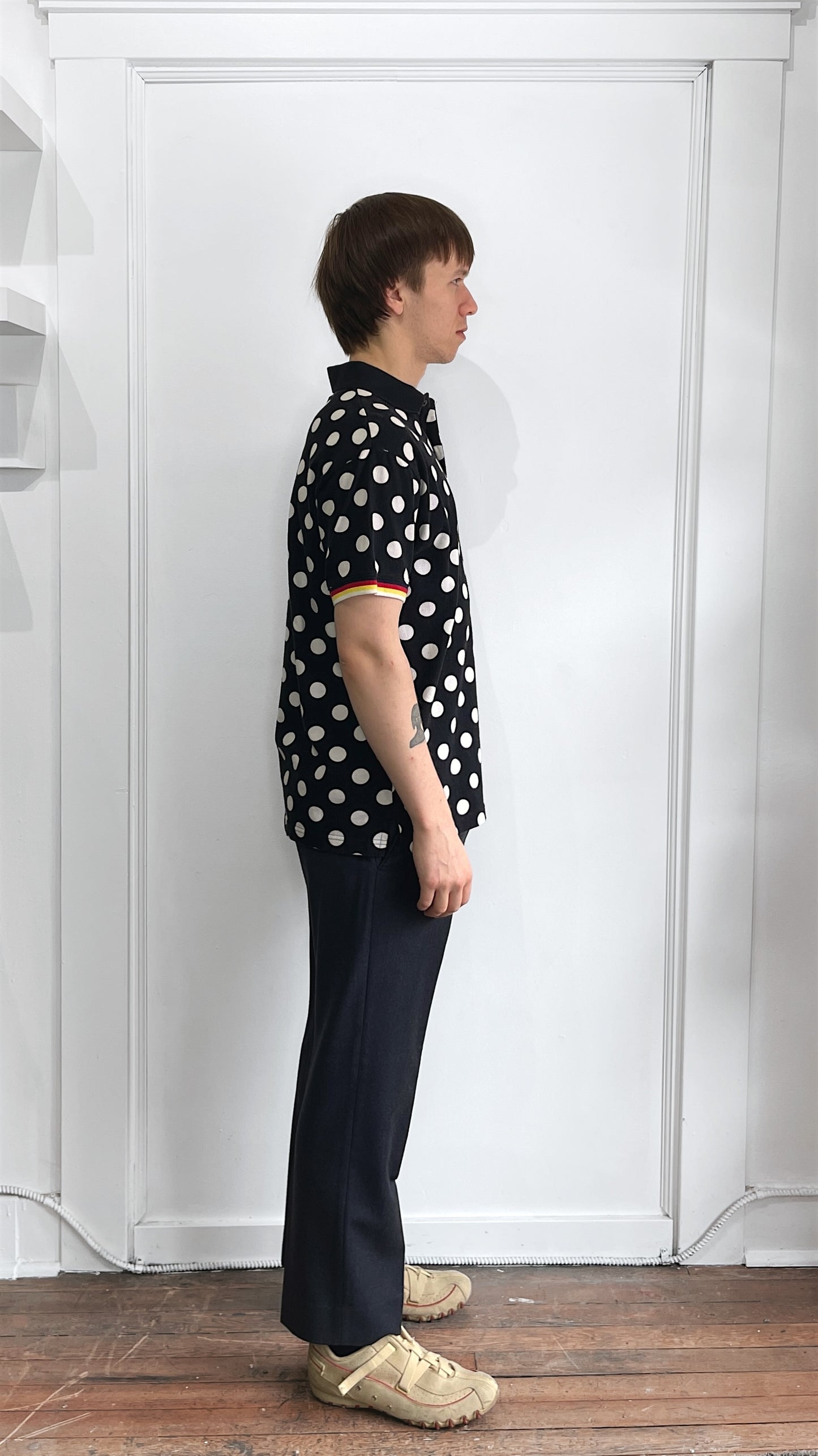 Billionaire Boys Club Black & White Polka Dot Polo Shirt Medium