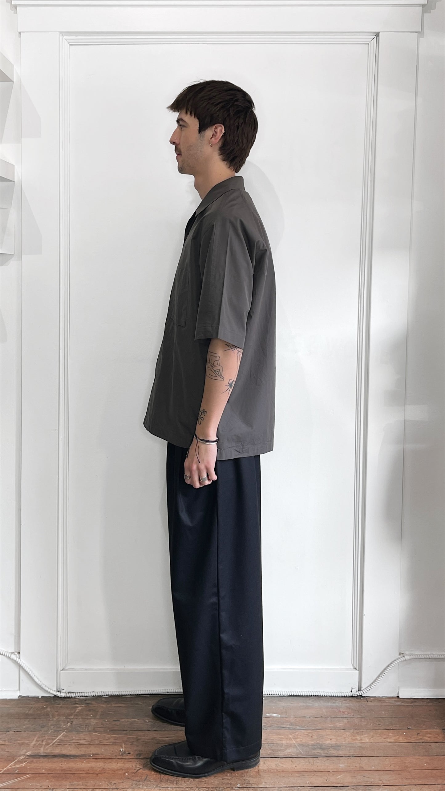 Uniqlo +J Dark Grey SS Oversized Camp Collar Shirt Large