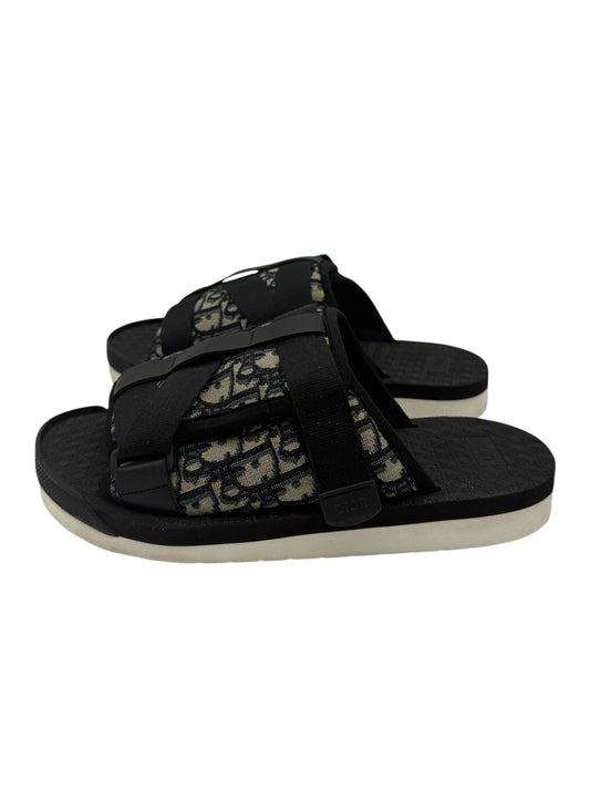 Christian Dior Black & Grey Aqua Slide Sandals 10 M / 11.5 W