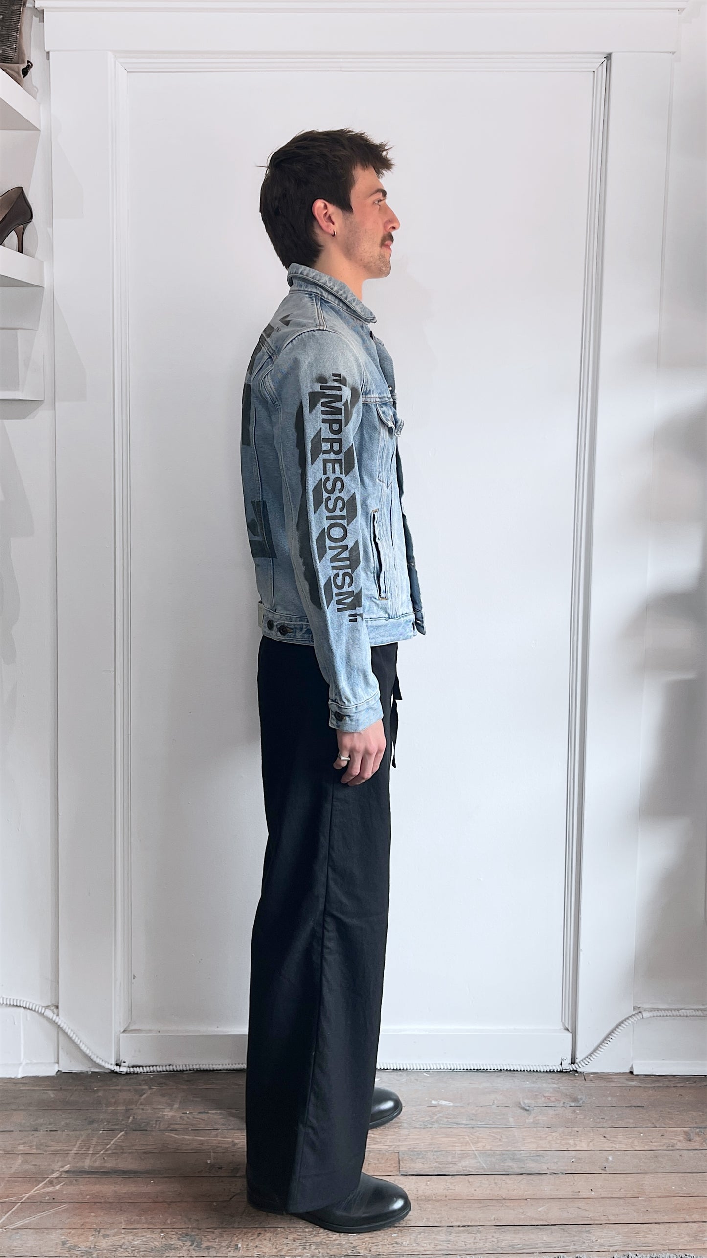 Off-White Light Blue 'Impressionism' Slim Denim Jacket Medium