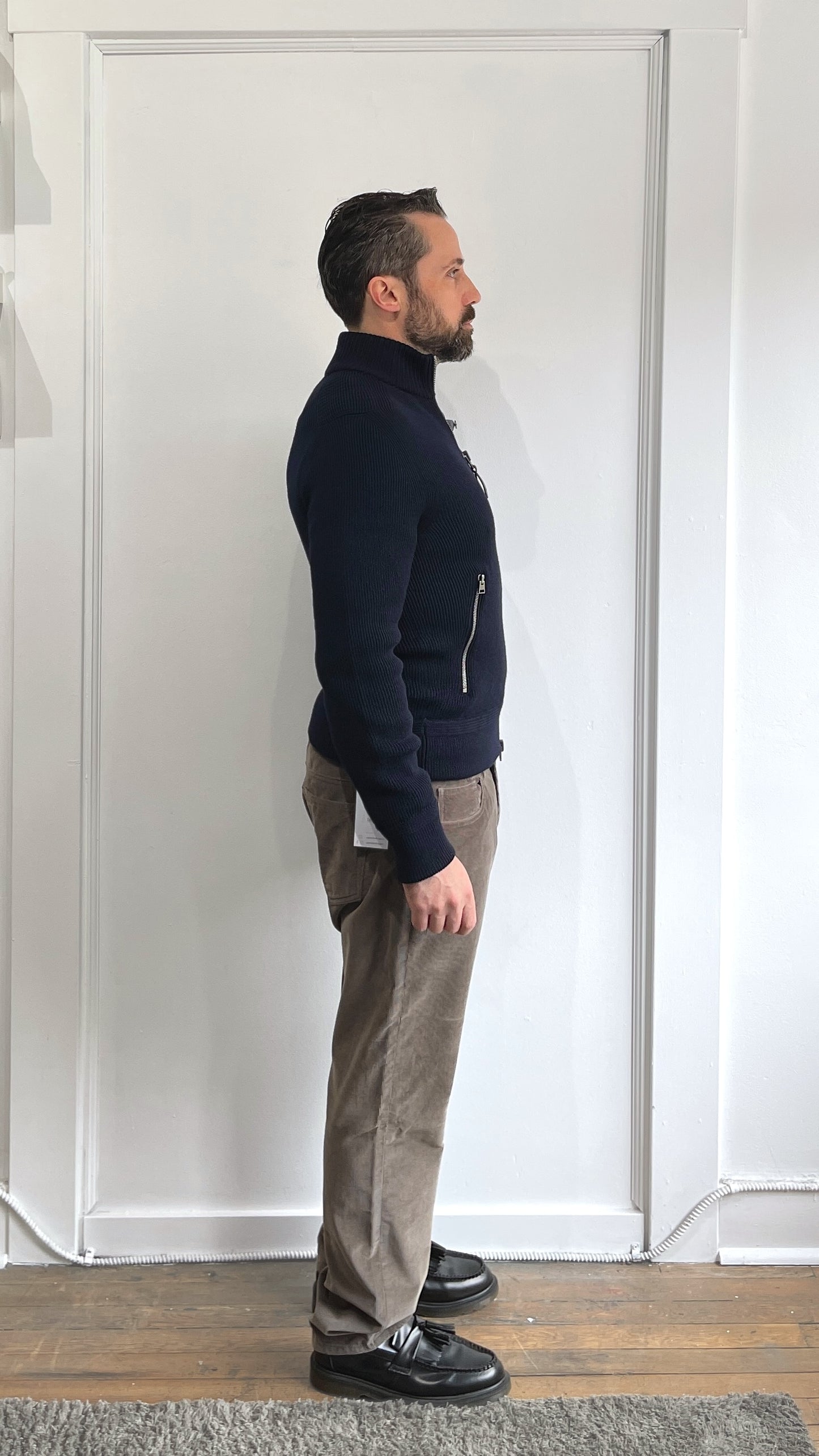 Tom Ford Dark Brown/Grey Micro Corduroy Straight Pants 32