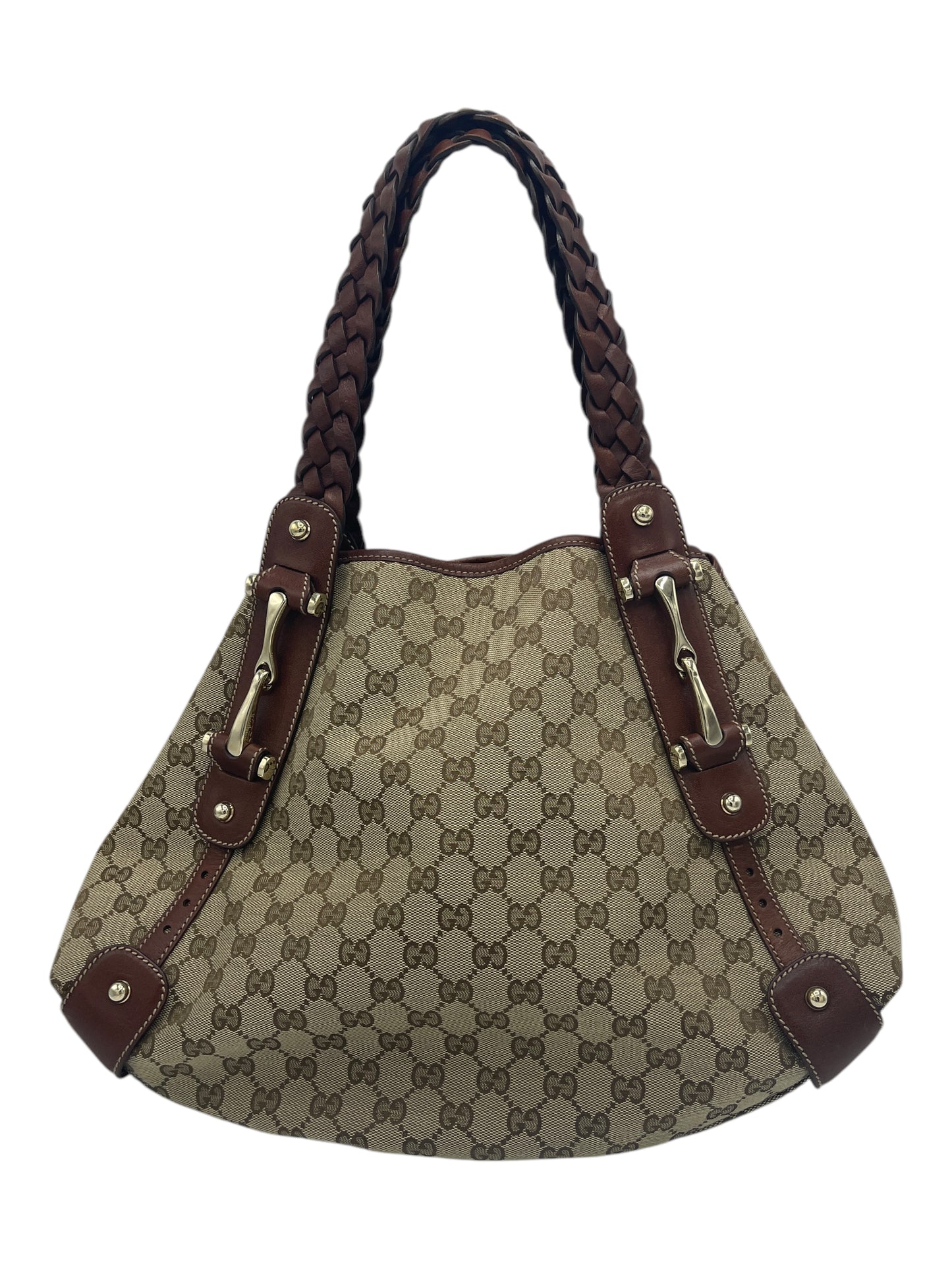 Gucci Brown & Tan Leather & Canvas Pelham Tote Bag