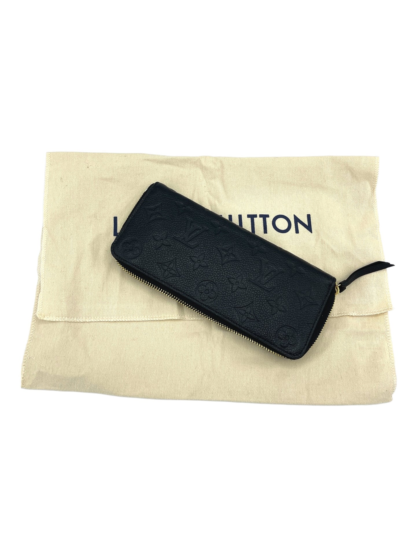 Louis Vuitton Black Embossed Monogram Leather Zippy Wallet