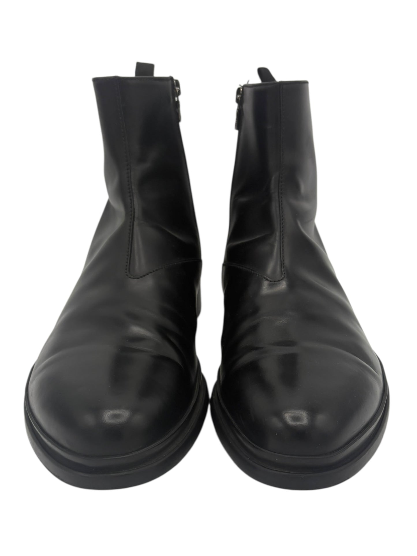 Prada Black Leather Side Zip Boots 12 M / 13.5 W