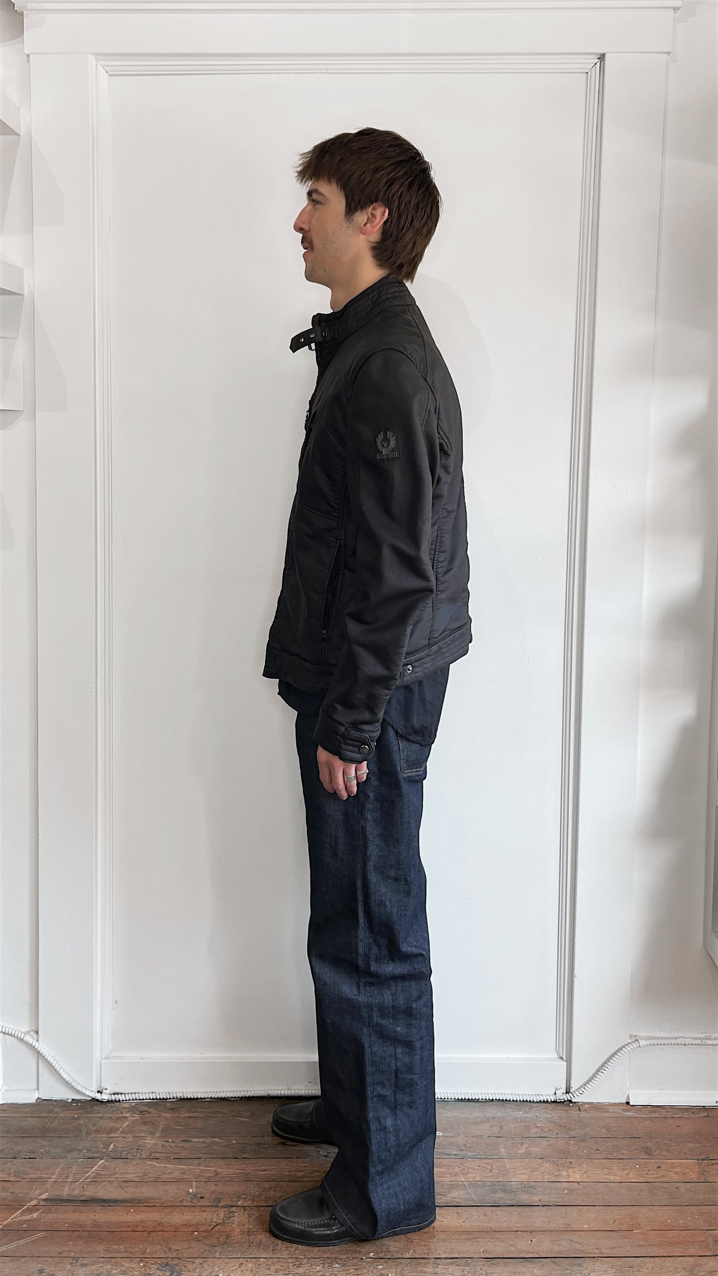 Belstaff Black Waxed Cotton Moto Jacket 40