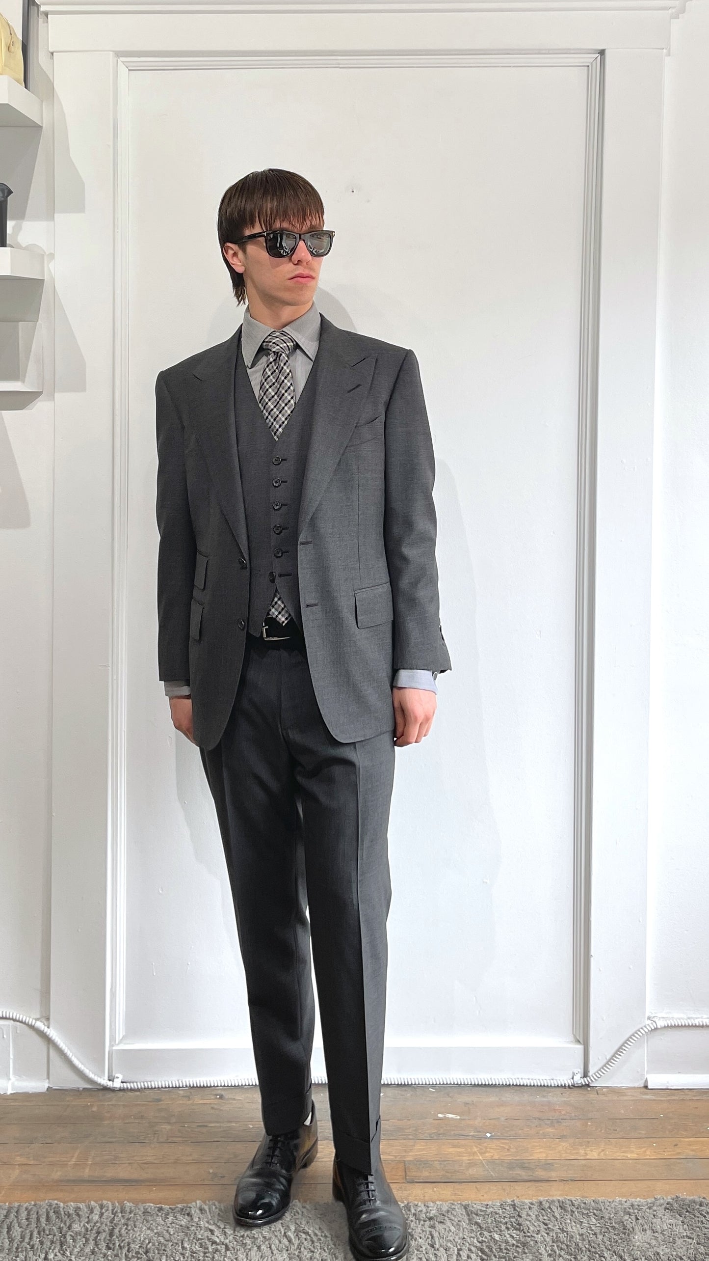 Tom Ford Charcoal 3-Piece Wool Suit 38S