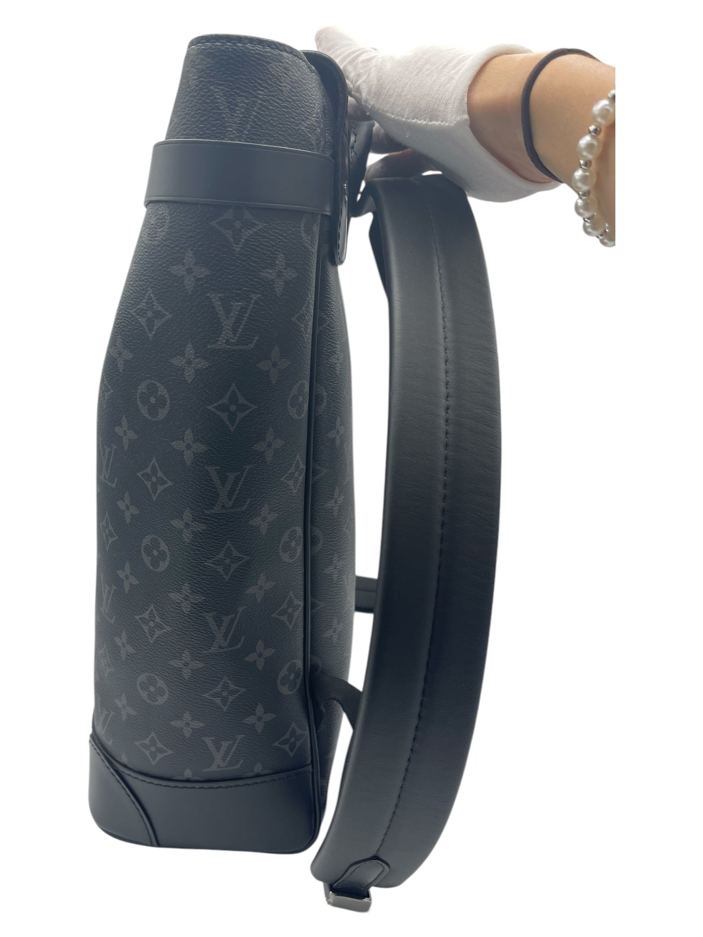 Louis Vuitton Black Coated Canvas Monogram Eclipse Steamer Backpack