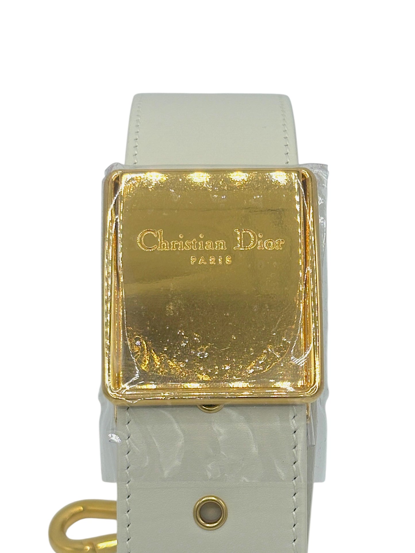 Christian Dior White Calfskin Leather 30 Montaigne Bag