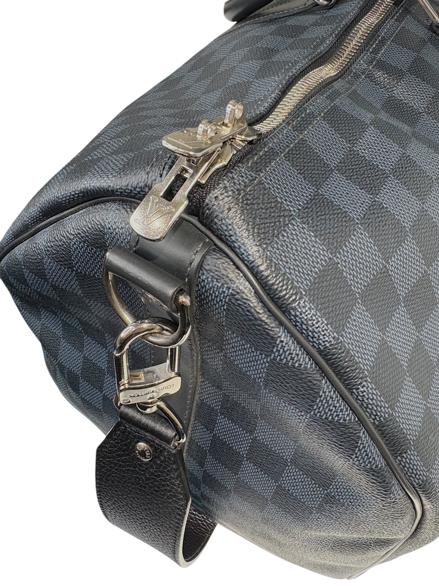 Louis Vuitton Navy & Black Coated Canvas Damier Keepall Bandoulière 55
