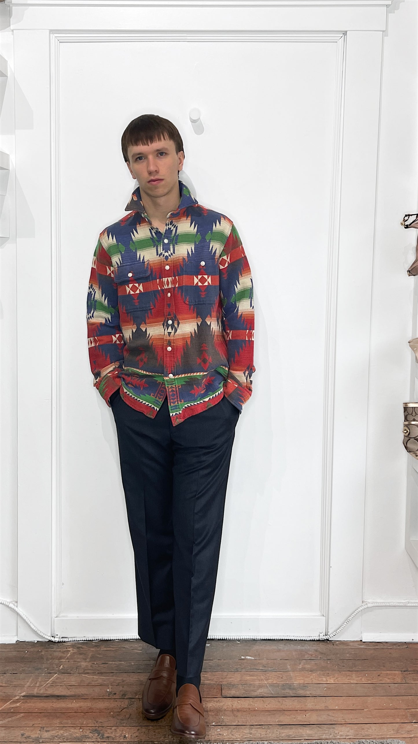 Polo Ralph Lauren Multicolour Southwestern Jacquard Overshirt Small