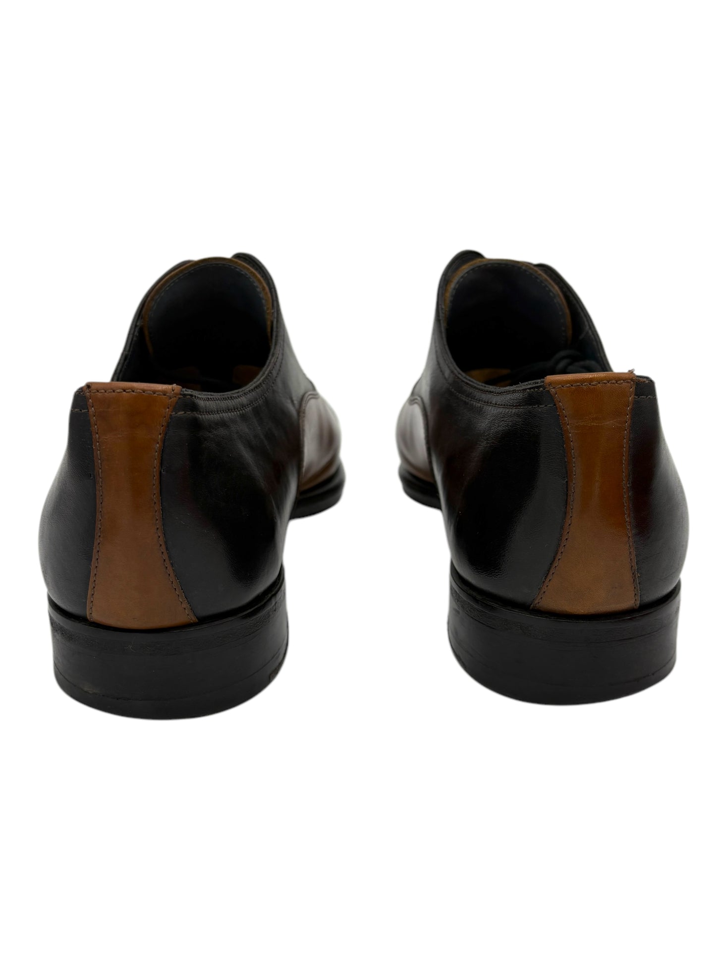 Zampiere Black & Brown Leather Cap Toe Oxford Dress Shoes 8 M / 9.5 W
