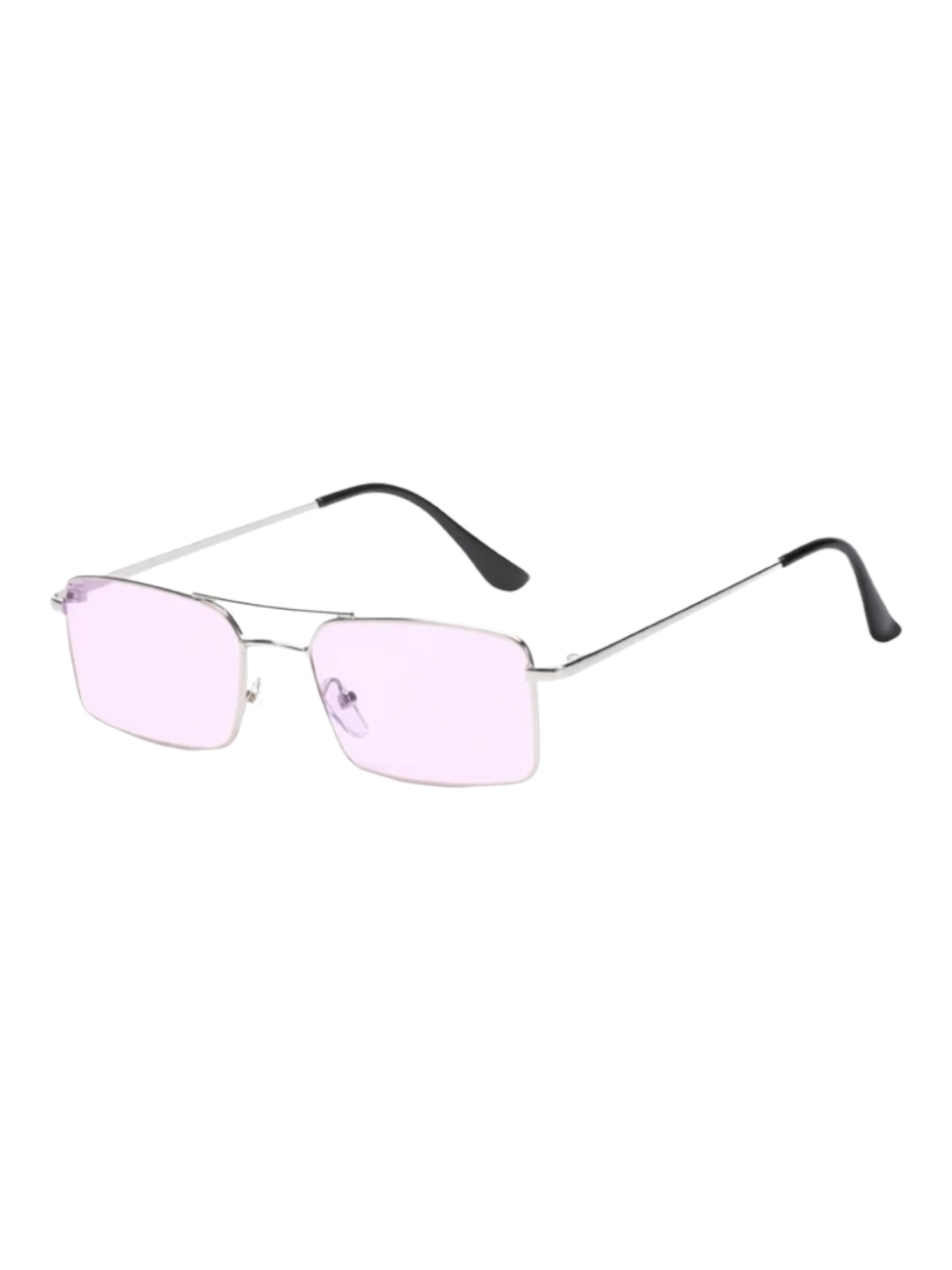 Rectangle Metal Frame Aviator Style Everyday Sunglasses
