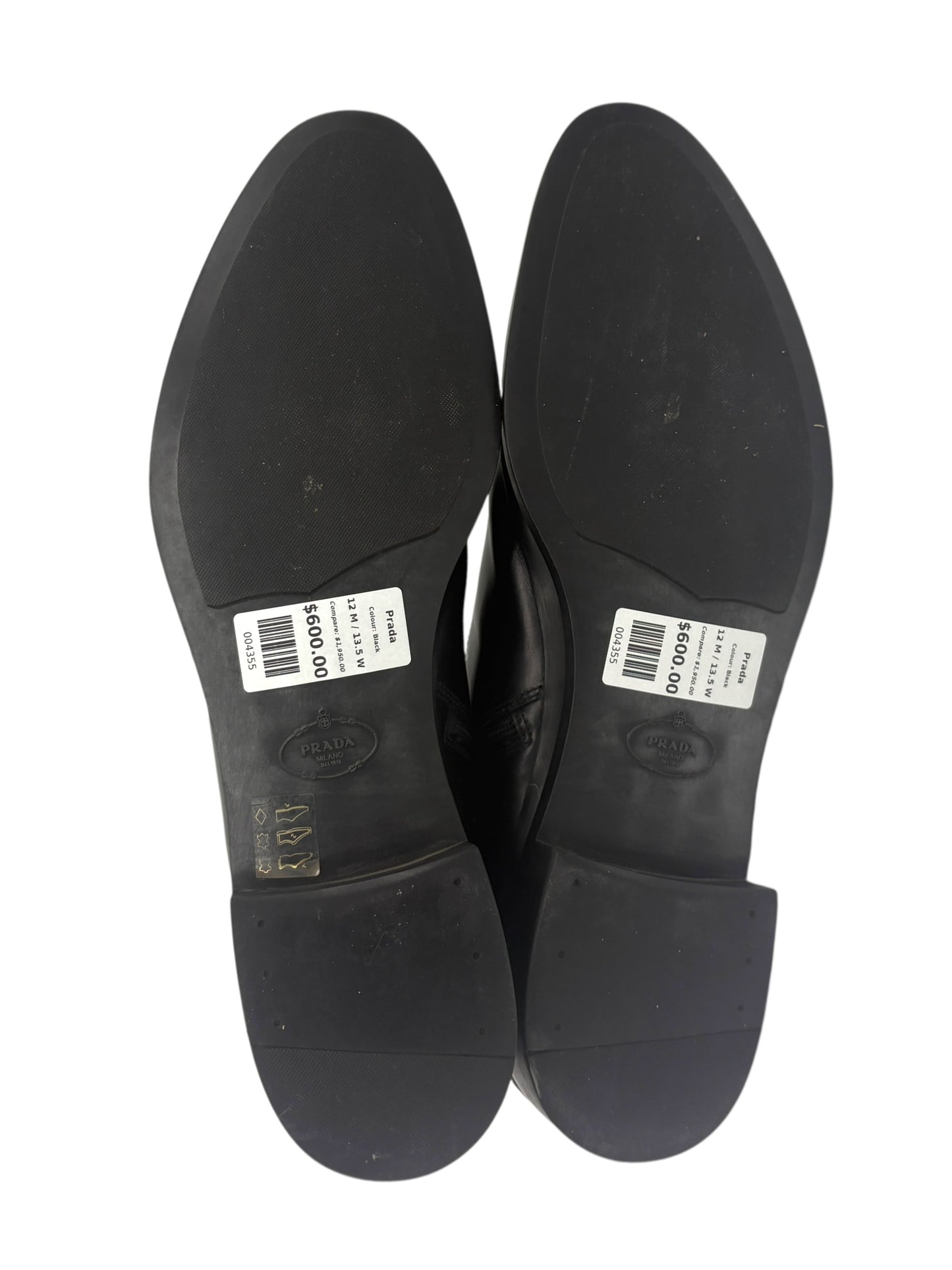 Prada Black Leather Side Zip Boots 12 M / 13.5 W