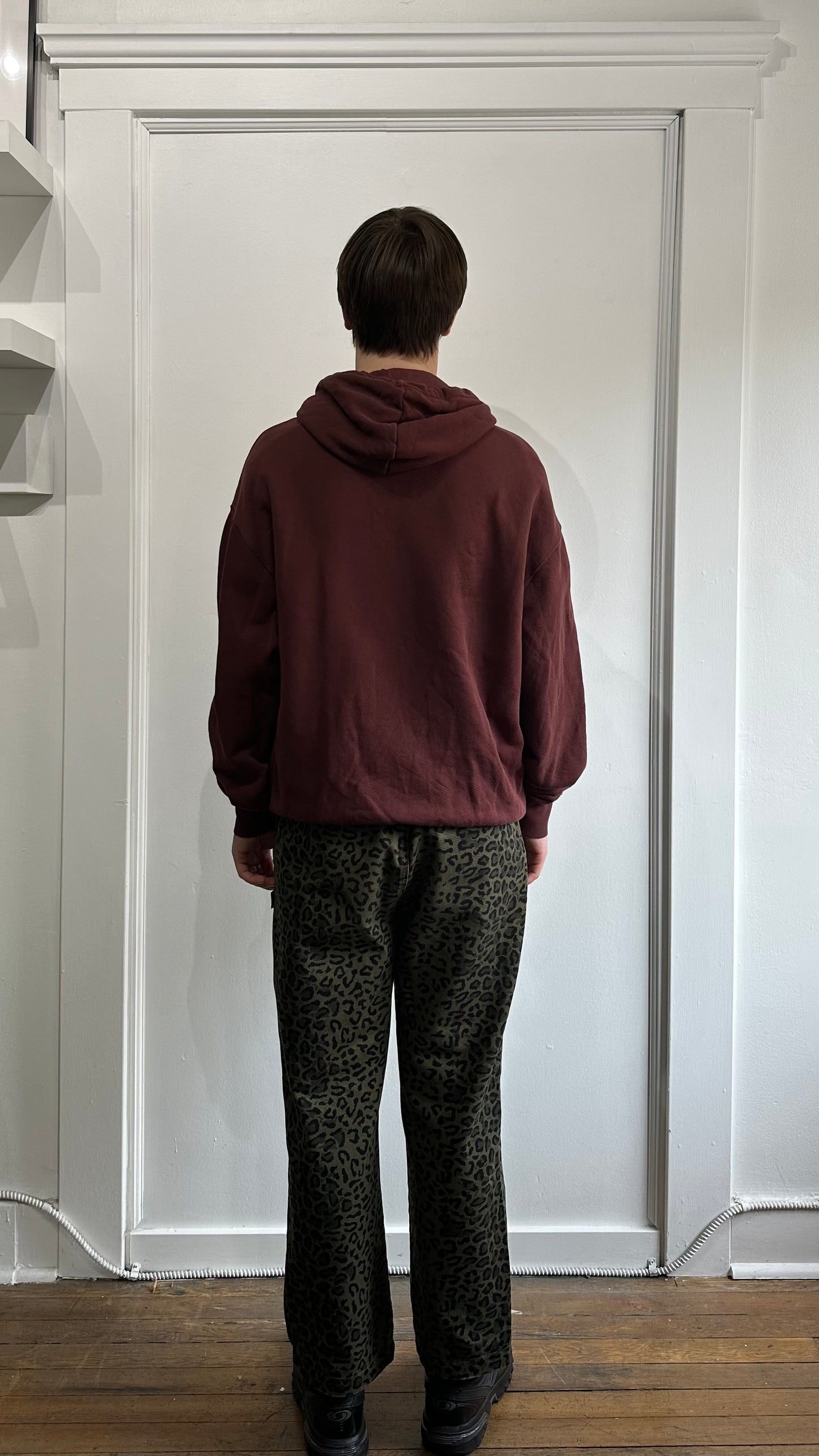 Jacquemus Maroon Swirly Logo Hoodie Small