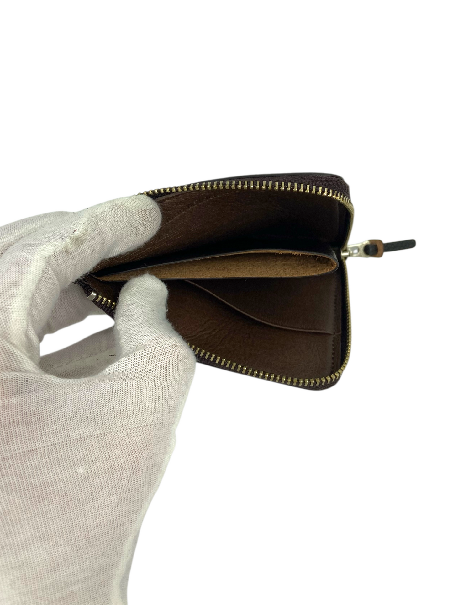 Porter Yoshida Dark Brown Grained Leather Zip Wallet