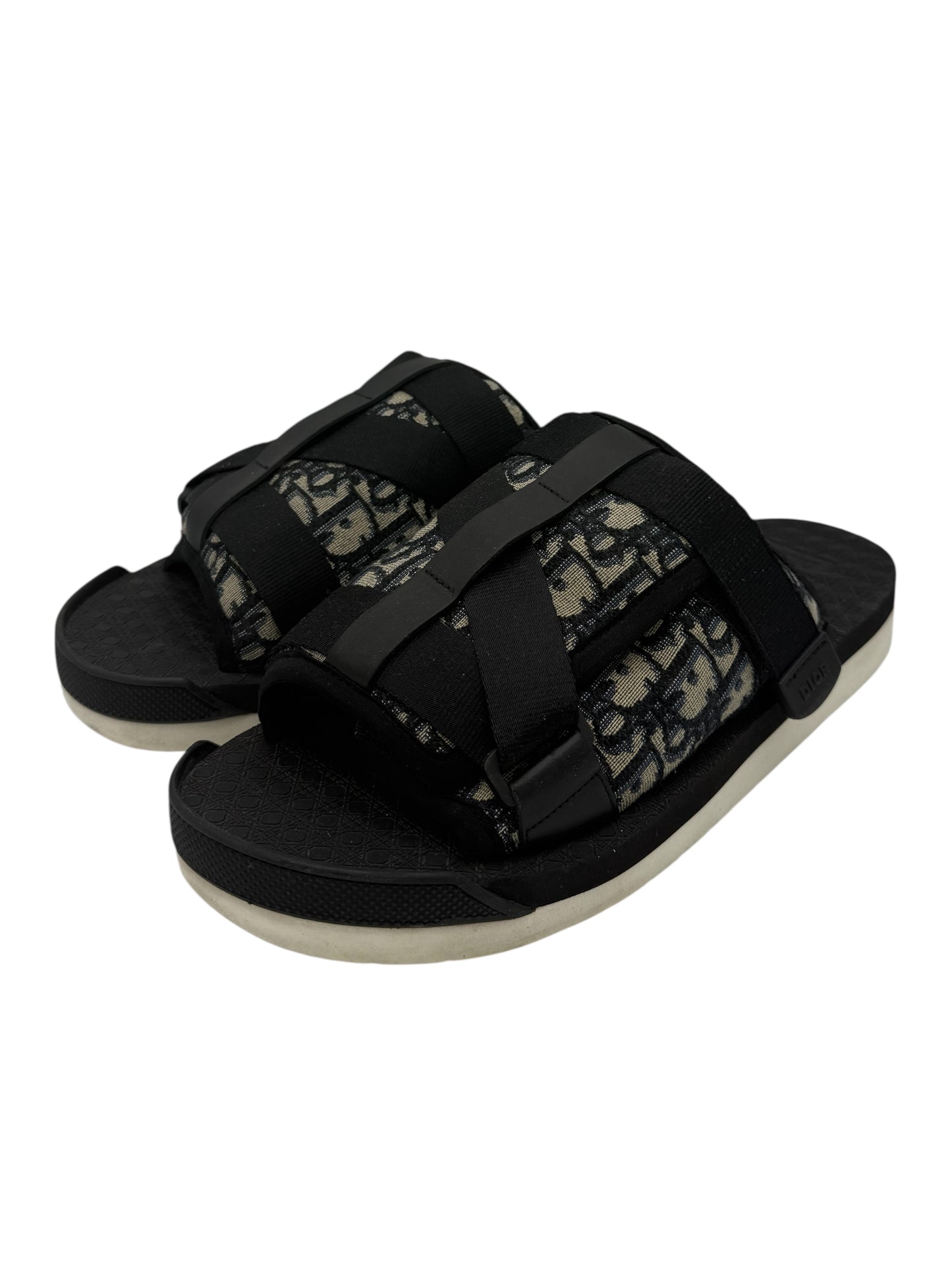 Christian Dior Black & Grey Aqua Slide Sandals 10 M / 11.5 W