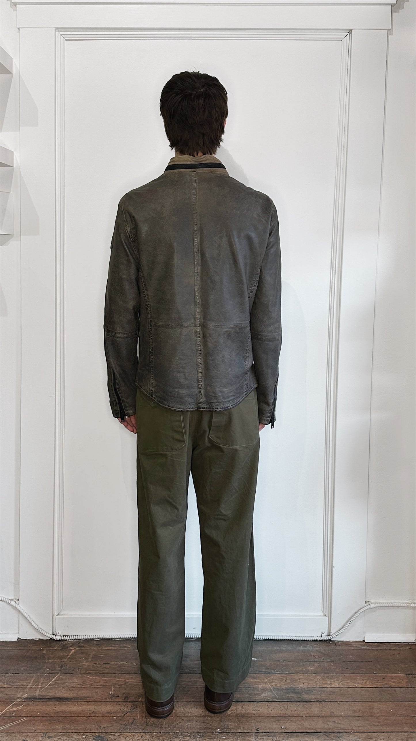 Mauritius Faded Brown Cove RF Lamb Leather Jacket Large