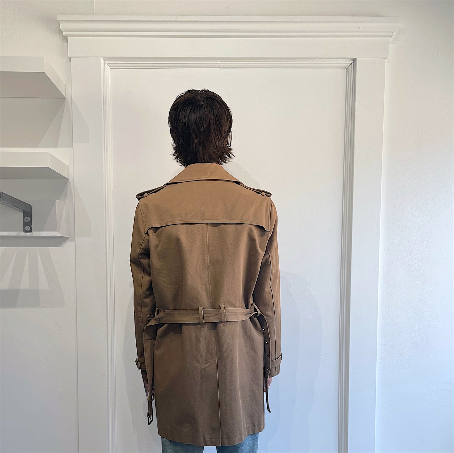 The Kooples Tan/Khaki Canvas Belted Trench Coat 40
