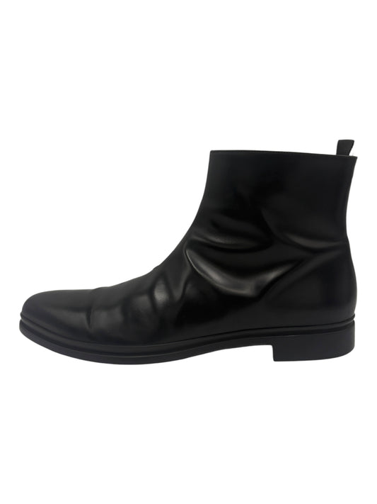 Prada Black Leather Side Zip Boots 12 M / 13.5 W