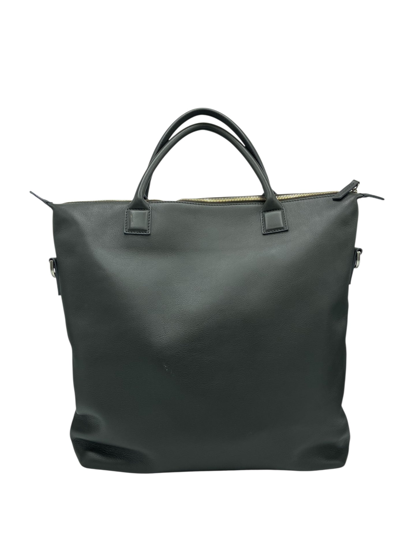 Want Les Essentiels Dark Grey Grained Leather Tote Bag