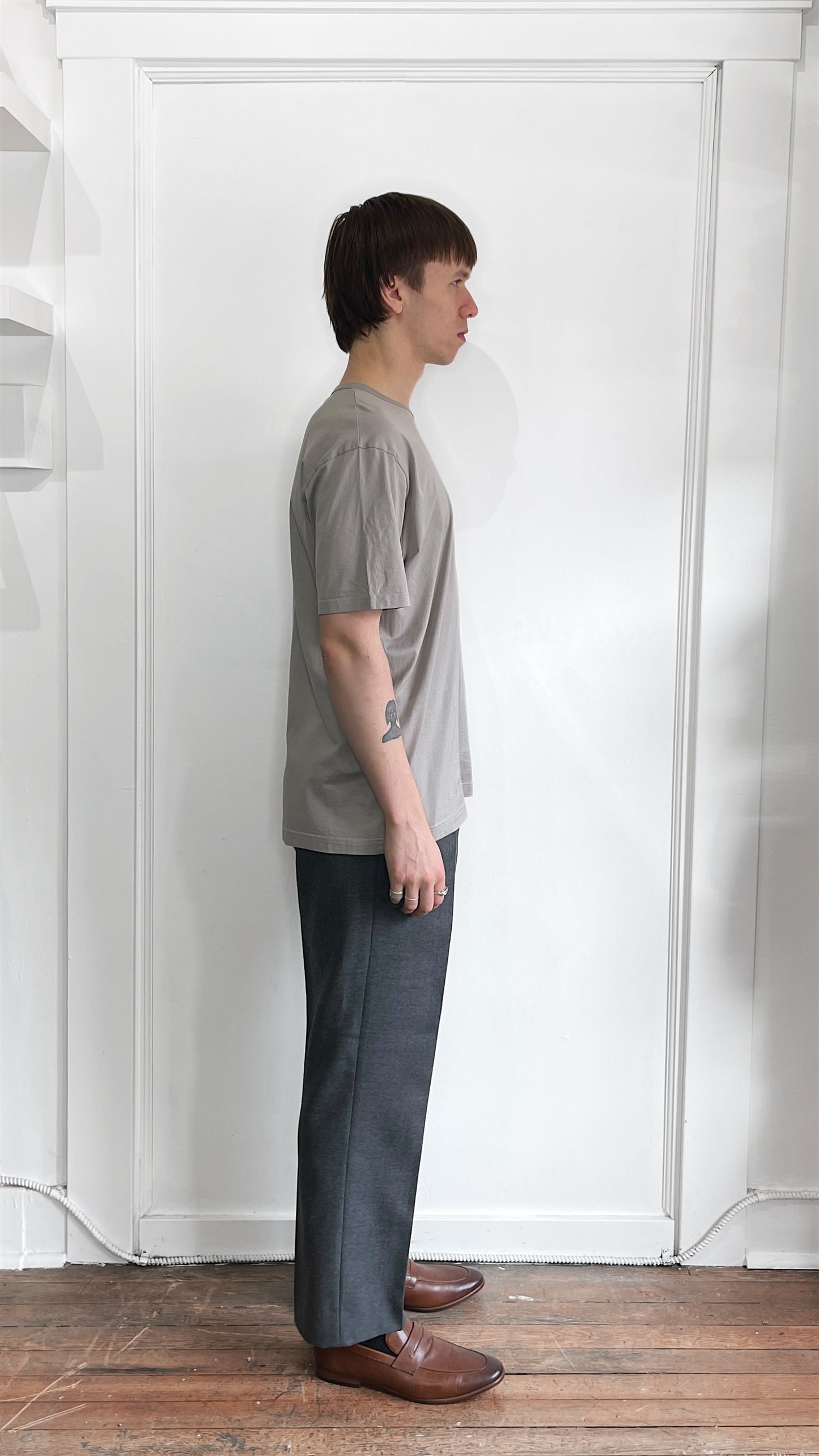 Sunspel Taupe Lightweight Cotton T-Shirt Extra Large