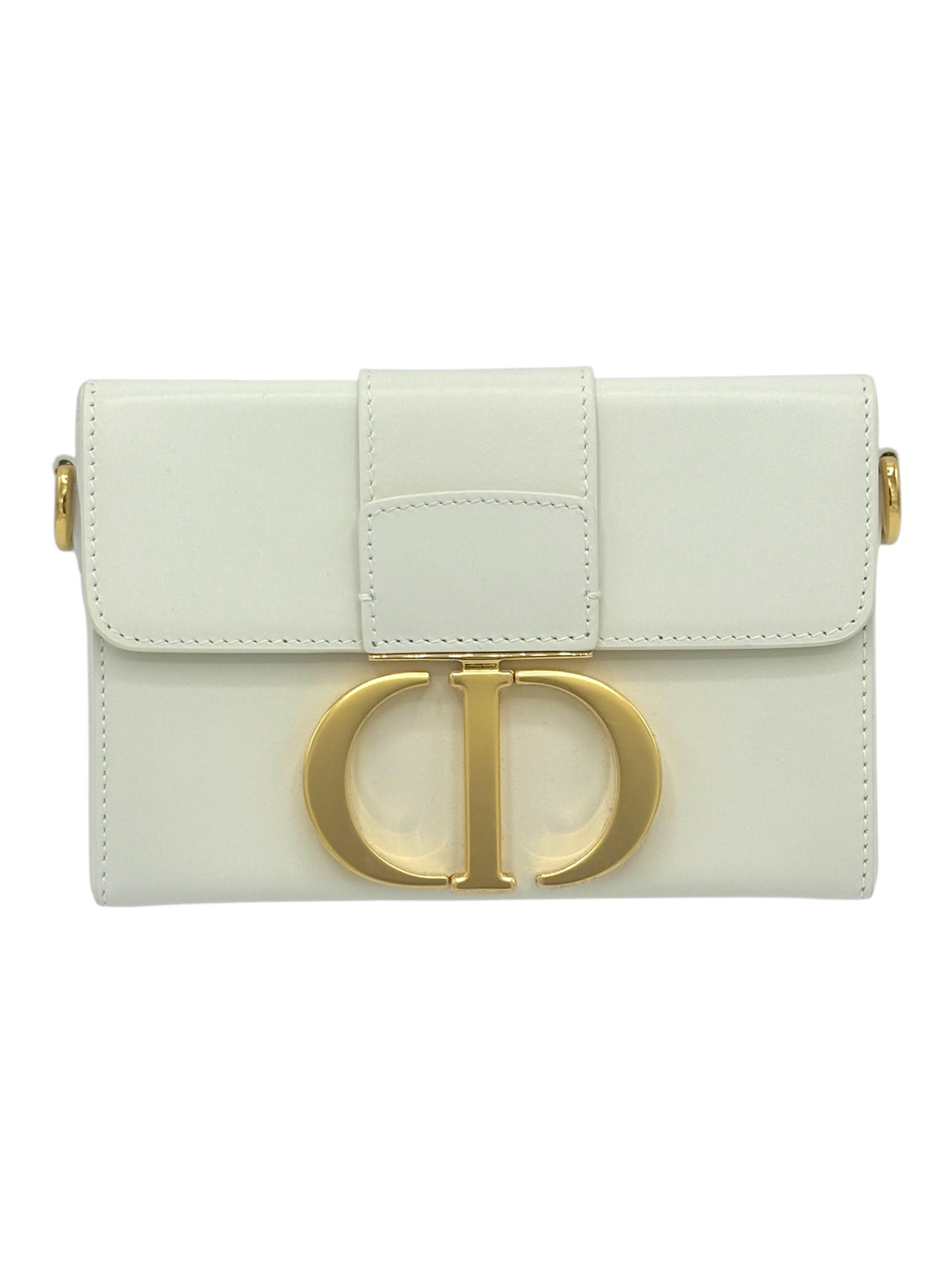 Christian Dior White Calfskin Leather 30 Montaigne Bag