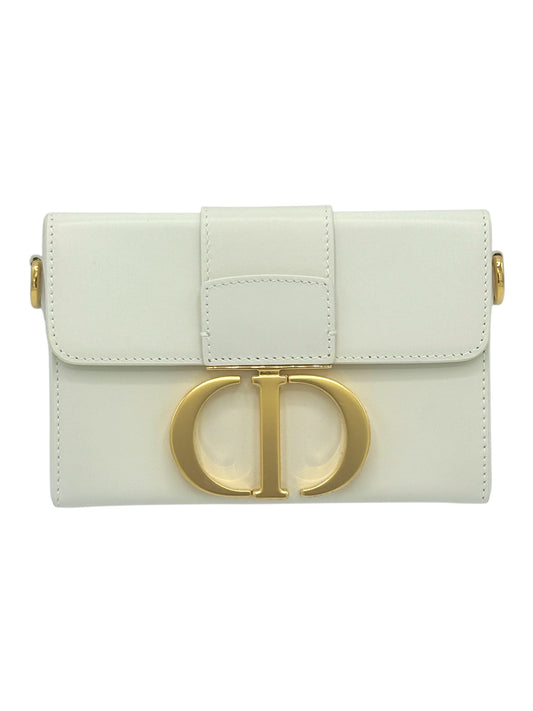 Christian Dior White Calfskin Leather 30 Montaigne Bag