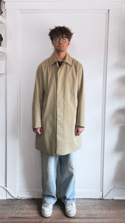 Still By Hand Tan Cotton Nylon Blend Overcoat Large