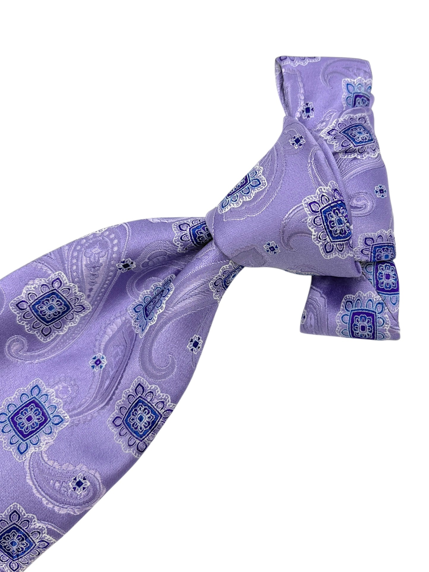 Canali Lilac Paisley Pattern Silk Tie