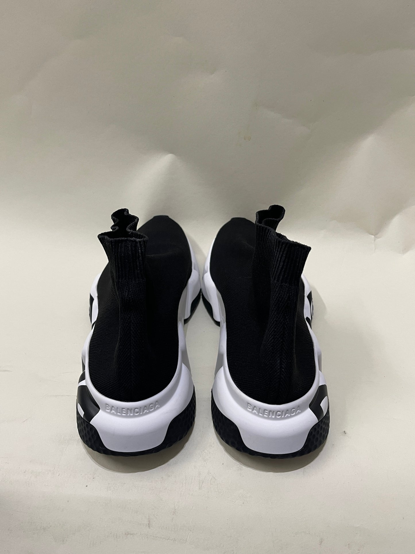 Balenciaga Black & White Speed Graffiti Trainers 8.5 M / 10 W