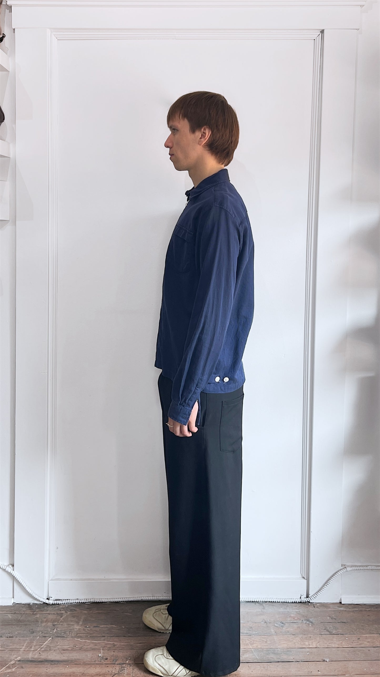 Our Legacy Navy Blue Lightweight Cotton Zip Up Overshirt 38