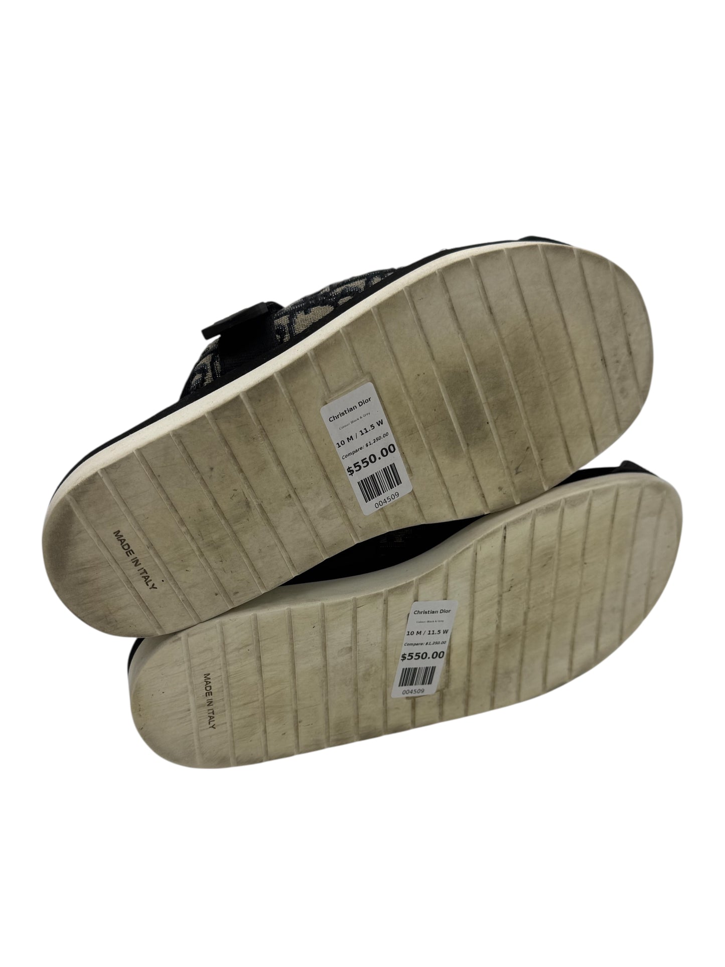 Christian Dior Black & Grey Aqua Slide Sandals 10 M / 11.5 W