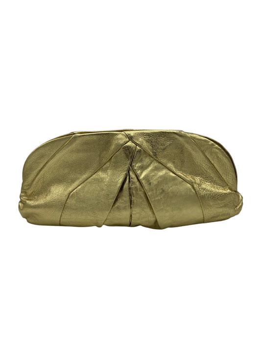 Miu Miu Gold Metallic Leather Large Clutch Bag