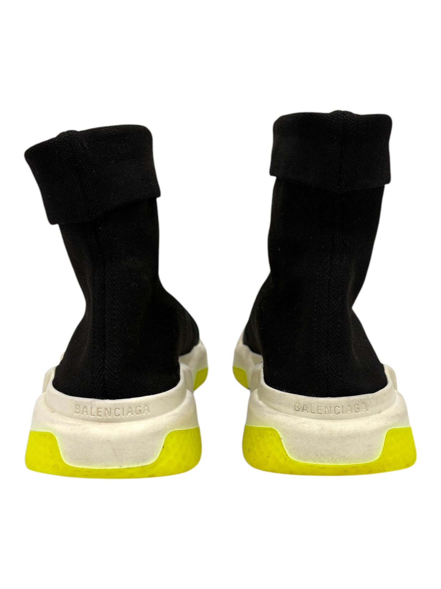 Balenciaga Black & Neon Green Speed Trainer Sneakers 9 M / 10.5 W