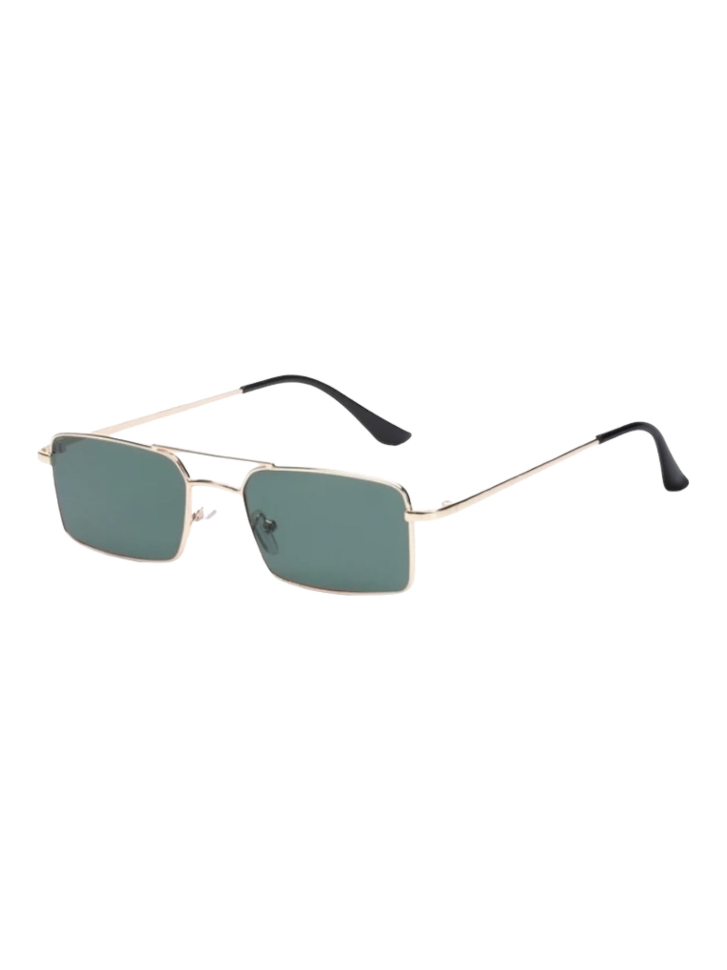 Rectangle Metal Frame Aviator Style Everyday Sunglasses