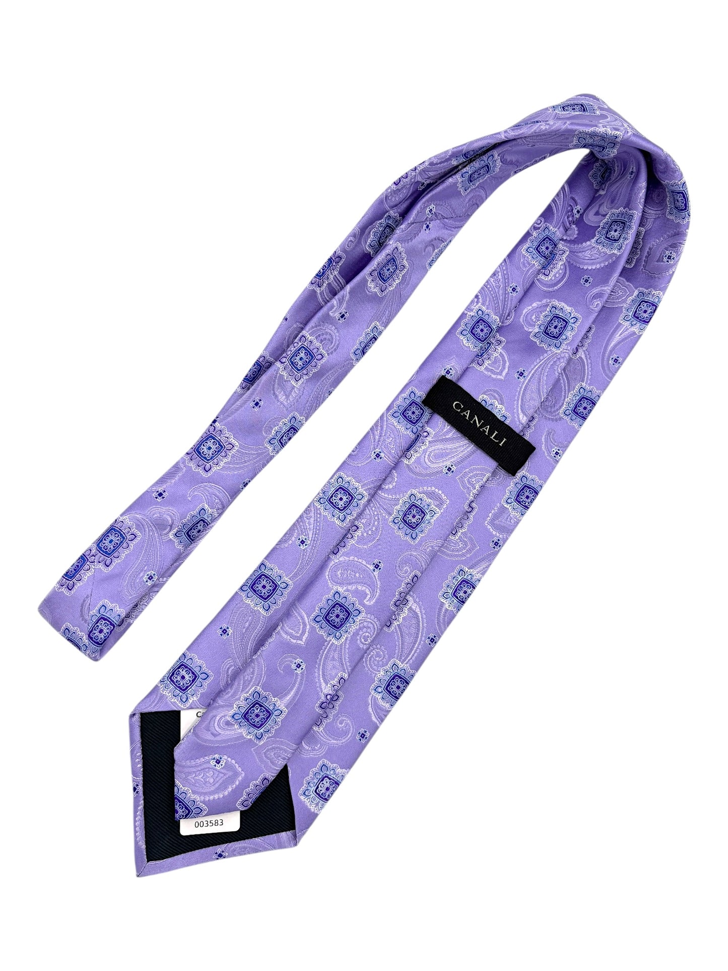 Canali Lilac Paisley Pattern Silk Tie