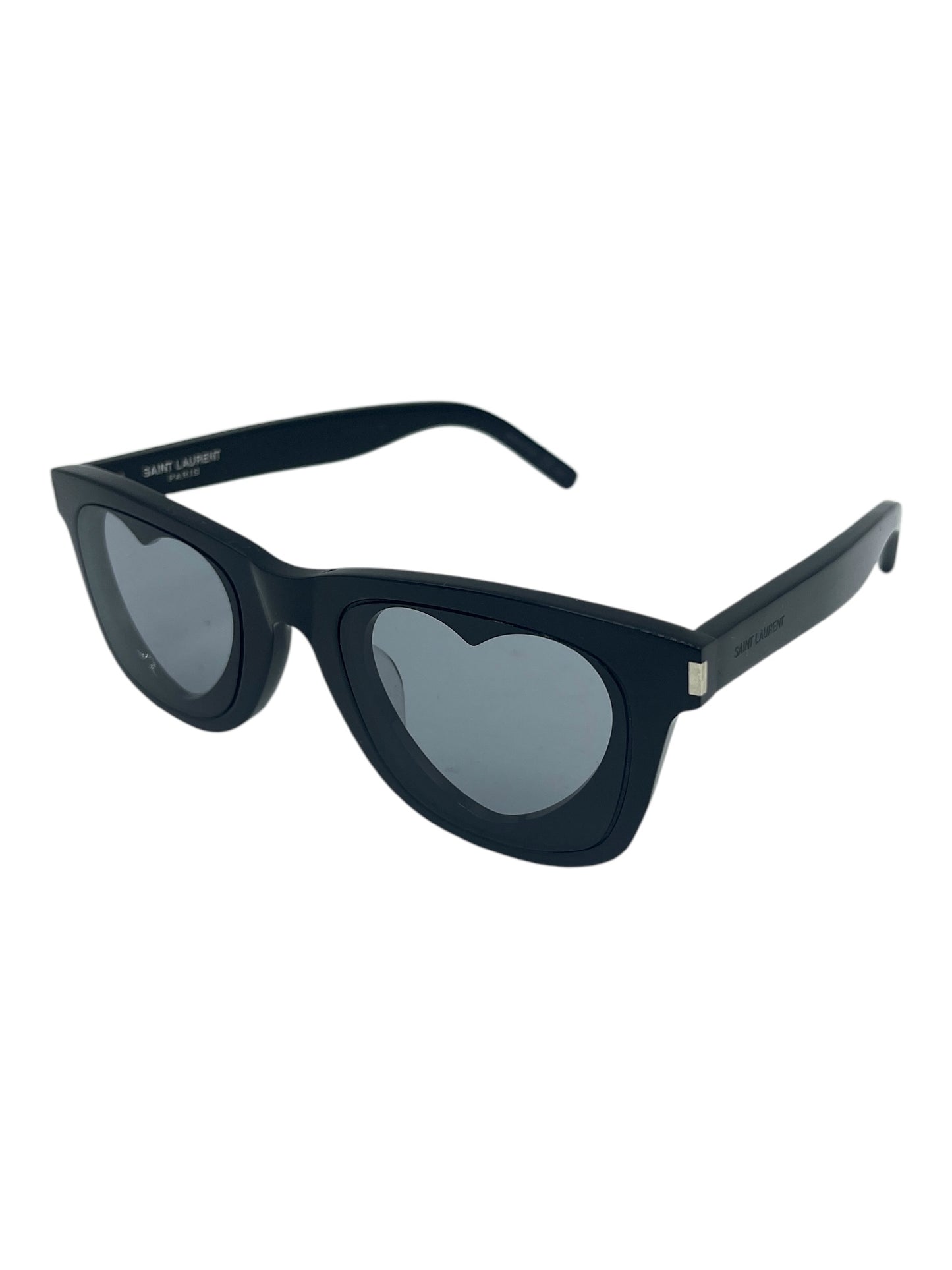 Saint Laurent Black SL51 Heart Sunglasses