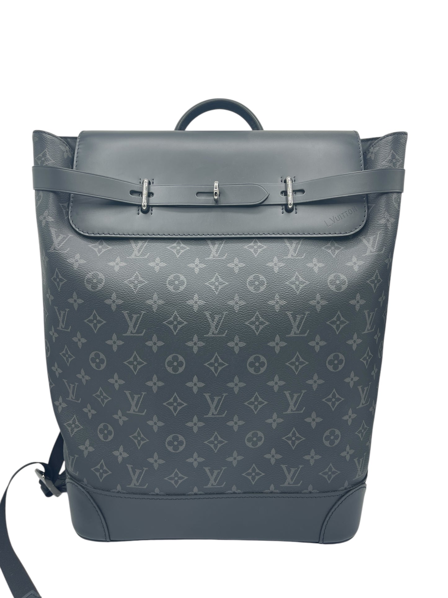 Louis Vuitton Black Coated Canvas Monogram Eclipse Steamer Backpack